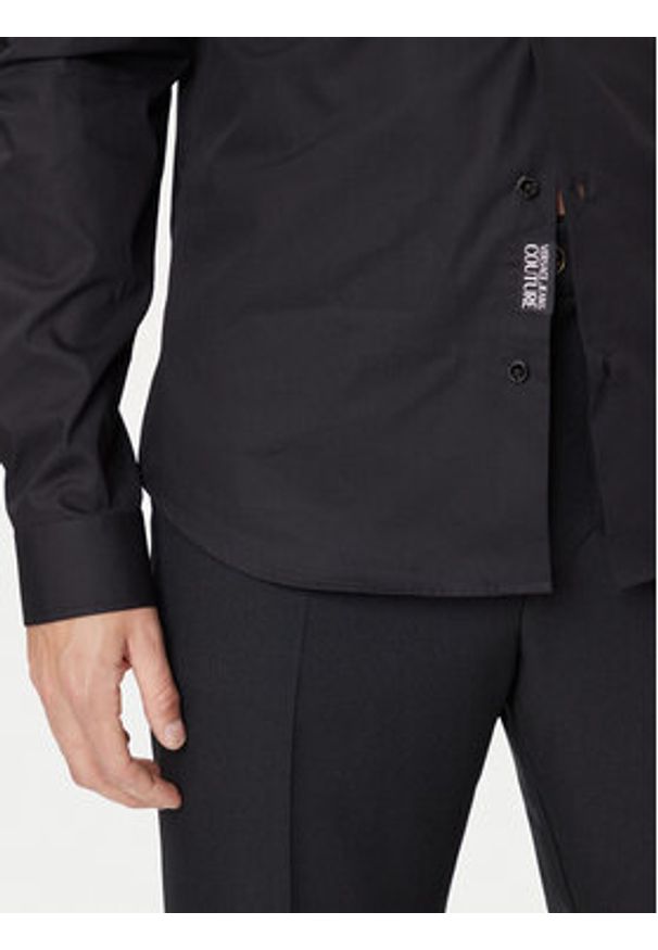 Versace Jeans Couture Koszula 79GALKS2 CN00K Czarny Slim Fit. Kolor: czarny. Materiał: bawełna
