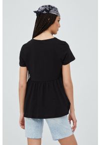 Vero Moda t-shirt bawełniany kolor czarny. Kolor: czarny. Materiał: bawełna. Długość rękawa: krótki rękaw. Długość: krótkie. Wzór: gładki