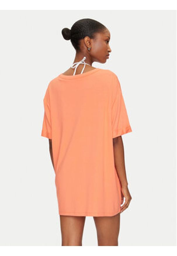 Guess T-Shirt E5GI07 K68D2 Pomarańczowy Regular Fit. Kolor: pomarańczowy. Materiał: wiskoza