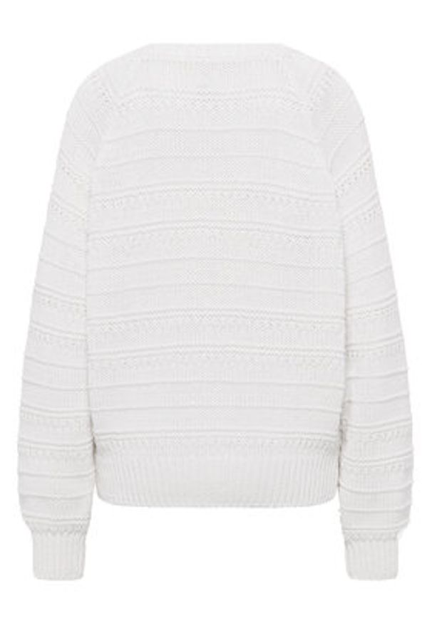 Mustang Sweter Silas 1016782 Écru Regular Fit. Kolor: kremowy. Materiał: syntetyk