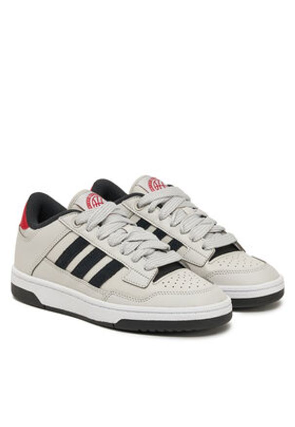 Adidas - adidas Sneakersy Rapid Court Low JR3178 Beżowy. Kolor: beżowy. Materiał: skóra