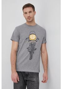 Deus Ex Machina T-shirt bawełniany kolor szary melanżowy. Okazja: na co dzień. Kolor: szary. Materiał: bawełna. Wzór: melanż. Styl: casual