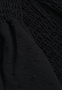 Born2be - Czarny Komplet Top w Stylu Hiszpanki i Spódnico-Szorty z Gumką Quillatta. Kolor: czarny. Wzór: aplikacja #5