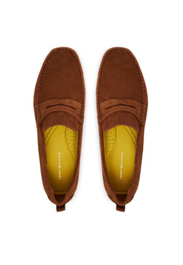 TOMMY HILFIGER - Tommy Hilfiger Mokasyny Core Hilfiegr Suede Driver FM0FM05789 Écru. Kolor: kremowy. Materiał: zamsz, skóra