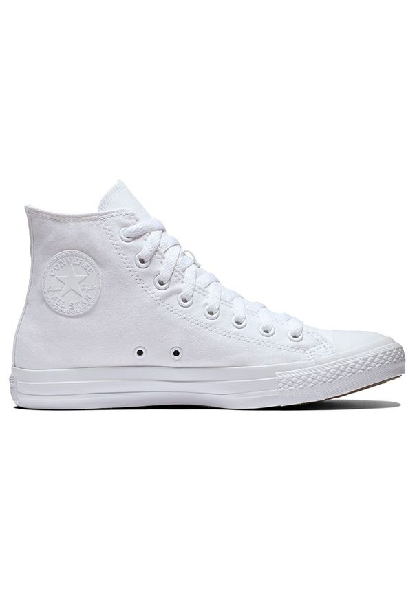 Buty Converse Chuck Taylor All Star 1U646 - białe. Wysokość cholewki: przed kolano. Zapięcie: sznurówki. Kolor: biały. Materiał: materiał. Szerokość cholewki: normalna. Model: Converse All Star