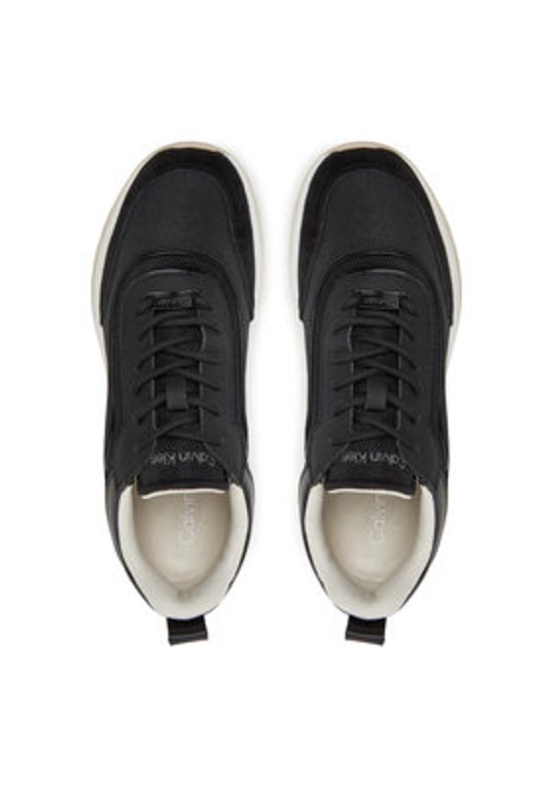 Calvin Klein Sneakersy Runner Lace Up Mesh Mix HW0HW02487 Czarny. Kolor: czarny. Materiał: skóra