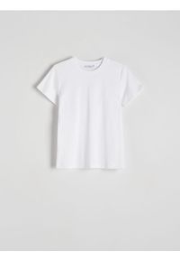 Reserved - Bawełniany t-shirt - biały. Kolor: biały. Materiał: bawełna