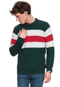 Wrangler - MĘSKI SWETER WRANGLER CHUNKY KNIT PINE W8A7PCG01. Wzór: kolorowy