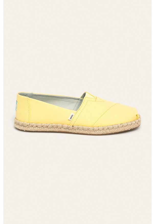 Toms - Espadryle Classic. Nosek buta: okrągły. Kolor: żółty. Materiał: guma