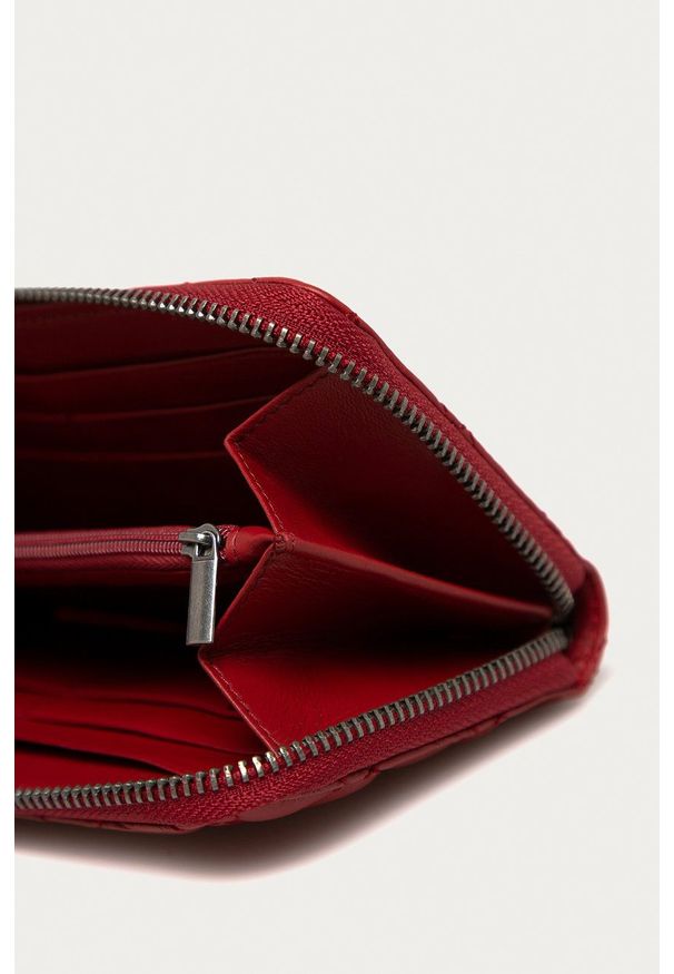 Kurt Geiger London - Portfel skórzany. Kolor: czerwony. Materiał: skóra. Wzór: gładki