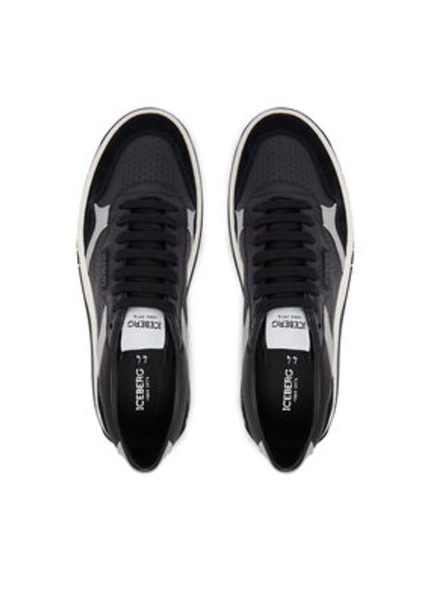 Iceberg Sneakersy Clock IU175107 Czarny. Kolor: czarny. Materiał: skóra