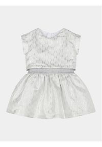 Karl Lagerfeld Kids Sukienka codzienna Z30121 M Écru Regular Fit. Okazja: na co dzień. Materiał: syntetyk. Typ sukienki: proste. Styl: casual