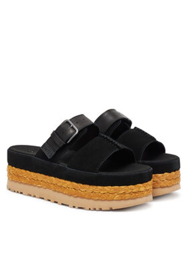 Ugg Klapki W Aubrey Slide 1167451 Czarny. Kolor: czarny. Materiał: zamsz, skóra