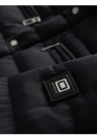 Ombre Clothing - Pikowana kurtka męska ze stójką i zamkami na klatce piersiowej – czarna V1 - Rozmiar: XL. Okazja: na co dzień. Typ kołnierza: kołnierzyk stójkowy. Kolor: czarny. Materiał: poliester, materiał. Styl: sportowy, casual, elegancki #7