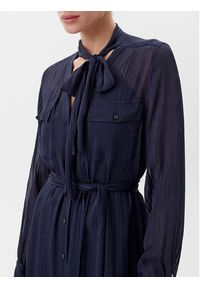 TwinSet - TWINSET Sukienka koszulowa 251TP2260 Granatowy Loose Fit. Kolor: niebieski. Materiał: wiskoza. Typ sukienki: koszulowe #5