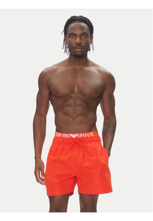 Emporio Armani Szorty kąpielowe EM000686 AF12329 U5026 Czerwony Regular Fit. Kolor: czerwony. Materiał: syntetyk