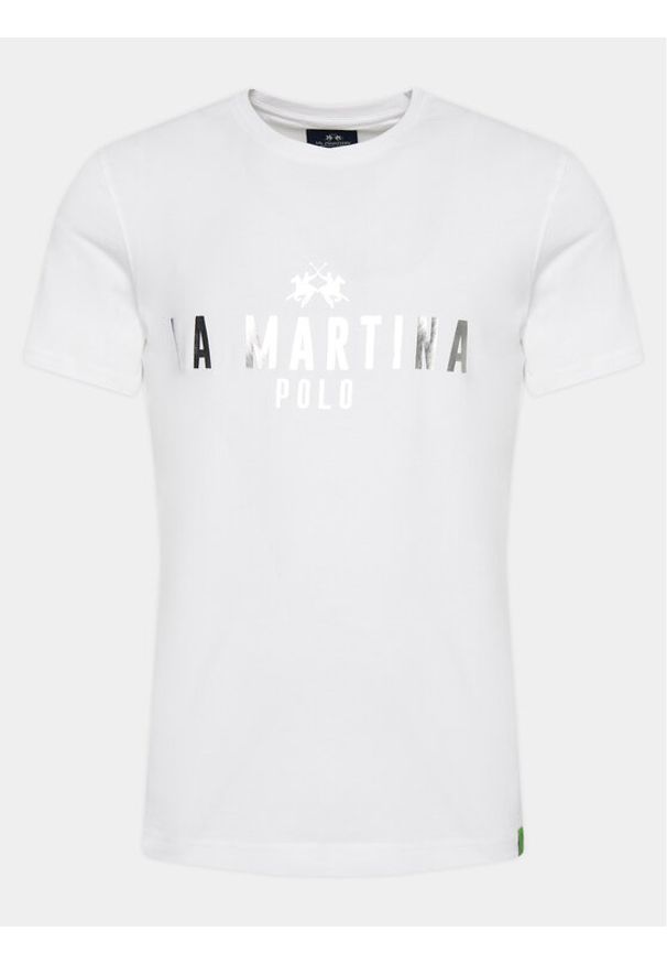 La Martina T-Shirt YMR322 JS206 Biały Regular Fit. Kolor: biały. Materiał: bawełna