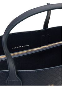 TOMMY HILFIGER - Tommy Hilfiger Torebka Th Distinct Satchel Mono AW0AW17174 Granatowy. Kolor: niebieski. Materiał: skórzane #4