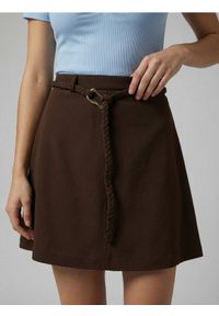 Sinsay - Spódnica mini z plecionym paskiem - dark grey jeans. Materiał: jeans #1
