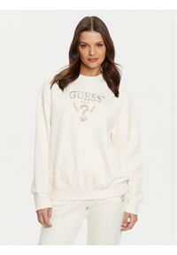 Guess Bluza V5RQ12 KC3D2 Écru Regular Fit. Materiał: bawełna, syntetyk