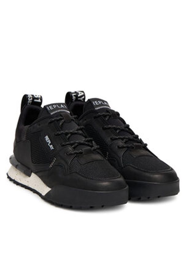 Replay - REPLAY Sneakersy GMS1P.000.C0066L Czarny. Kolor: czarny. Materiał: skóra