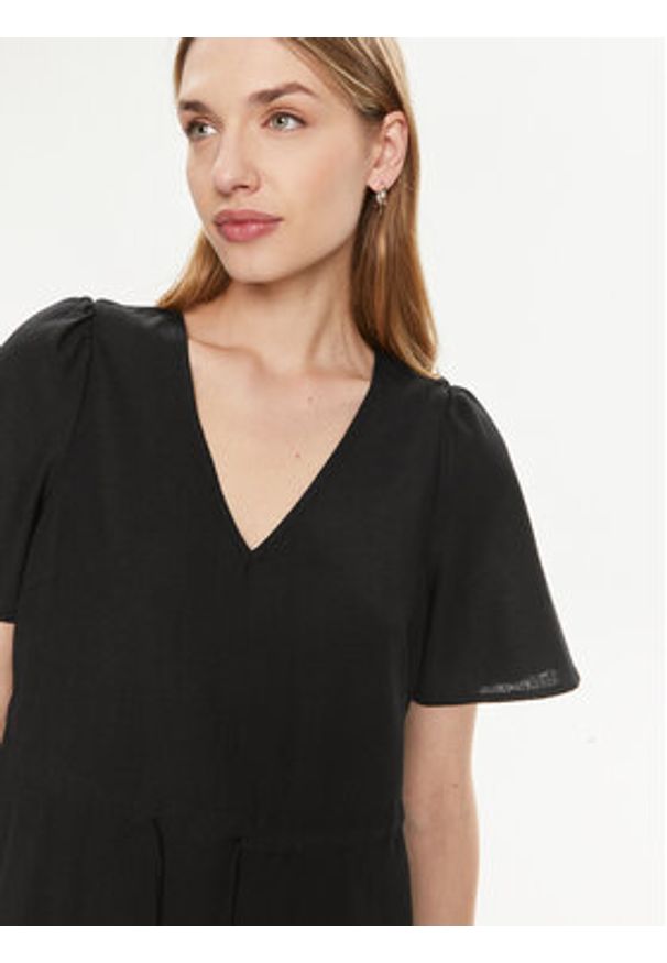 Vero Moda Sukienka letnia Mymilo 10303686 Czarny Regular Fit. Kolor: czarny. Materiał: bawełna, len, wiskoza. Sezon: lato