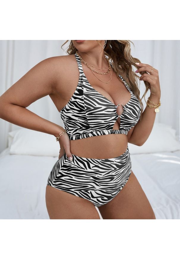 Intica - Dwuczęściowy strój kąpielowy z wysokim stanem na plażę i basen Sholeh. Stan: podwyższony. Kolor: wielokolorowy. Materiał: materiał