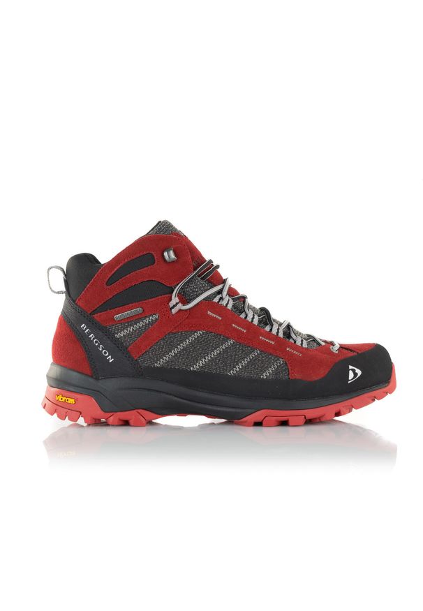 Bergson - Buty trekkingowe męskie KADAM MID STX. Kolor: czerwony, szary, wielokolorowy. Sport: turystyka piesza