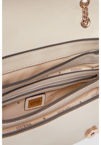 Guess - GUESS Beżowa torebka damska Noelle II. Kolor: beżowy. Styl: elegancki, casual