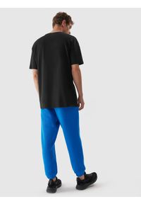 4f - Spodnie dresowe joggery męskie - niebieskie. Kolor: niebieski. Materiał: dresówka #2