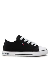 TOMMY HILFIGER - Tommy Hilfiger Trampki Low Cut Lace-Up Sneaker T3X4-32207-0890 M Czarny. Kolor: czarny. Materiał: materiał #1