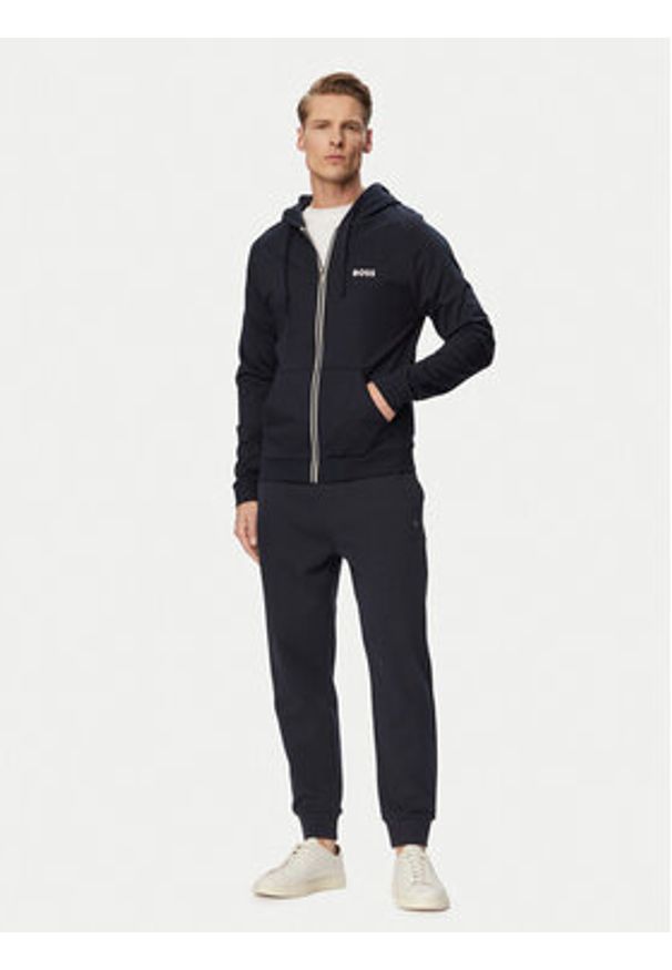 BOSS Bluza Authentic 50545573 Granatowy Regular Fit. Kolor: niebieski. Materiał: bawełna