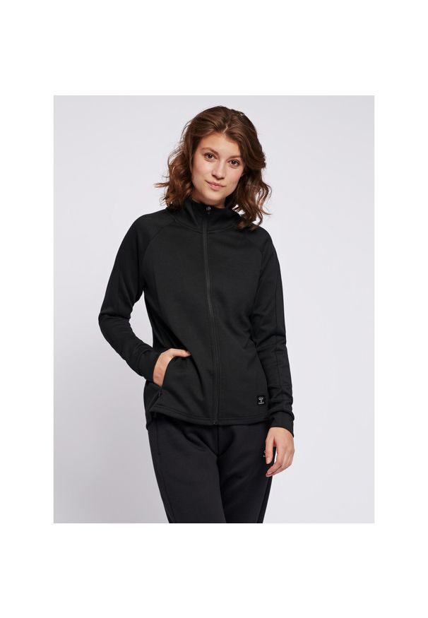 Kurtka do piłki nożnej damska Hummel zip Essi. Kolor: czarny. Sport: fitness, piłka ręczna