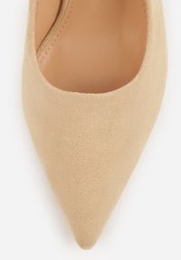 Renee - Beżowe Sandały na Szpilce w Stylu Slingback Tarosie. Okazja: na co dzień. Zapięcie: sprzączka. Kolor: beżowy. Materiał: jeans. Sezon: wiosna. Obcas: na szpilce. Styl: casual, elegancki #3