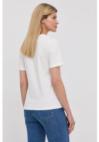 Trussardi Jeans - Trussardi t-shirt bawełniany kolor biały. Okazja: na co dzień. Kolor: biały. Materiał: bawełna. Wzór: nadruk. Styl: casual #3