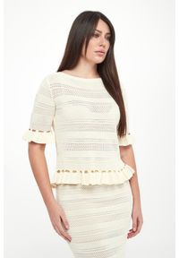 Twinset Milano - Sweter damski ażurowy TWINSET. Wzór: ażurowy #1