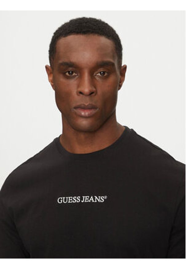 Guess Jeans Longsleeve M5RI84 K8HM0 Czarny Slim Fit. Kolor: czarny. Materiał: bawełna. Długość rękawa: długi rękaw