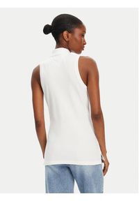 TOMMY HILFIGER - Tommy Hilfiger Bluzka 1985 WW0WW46790 Biały Slim Fit. Kolor: biały. Materiał: bawełna #2