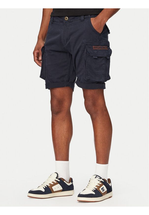 Alpha Industries Szorty materiałowe Crew 176203 Granatowy Regular Fit. Kolor: niebieski. Materiał: bawełna
