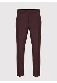 Pako Lorente - PAKO LORENTE – Bordowe spodnie garniturowe w subtelną kratę. Kolor: czerwony. Materiał: poliester, elastan, wiskoza #4