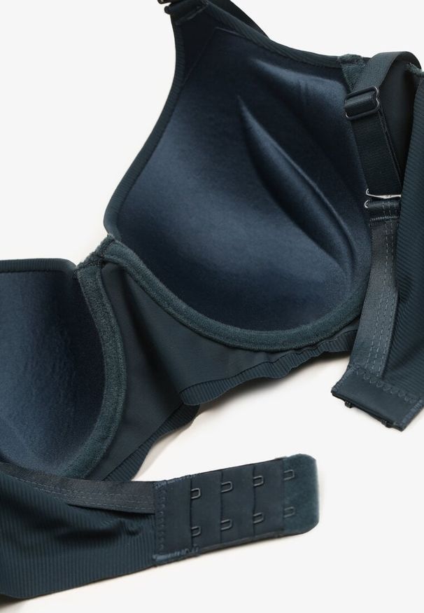 Born2be - Ciemnozielony Biustonosz Typu Full Cup z Usztywnionymi Miseczkami na Regulowanych Ramiączkach Joetta. Kolor: zielony