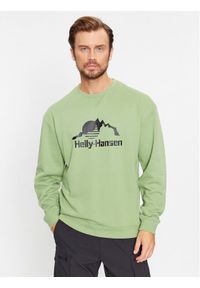 Helly Hansen Bluza Yu Crew Sweater 2.0 53891 Zielony Regular Fit. Kolor: zielony. Materiał: bawełna