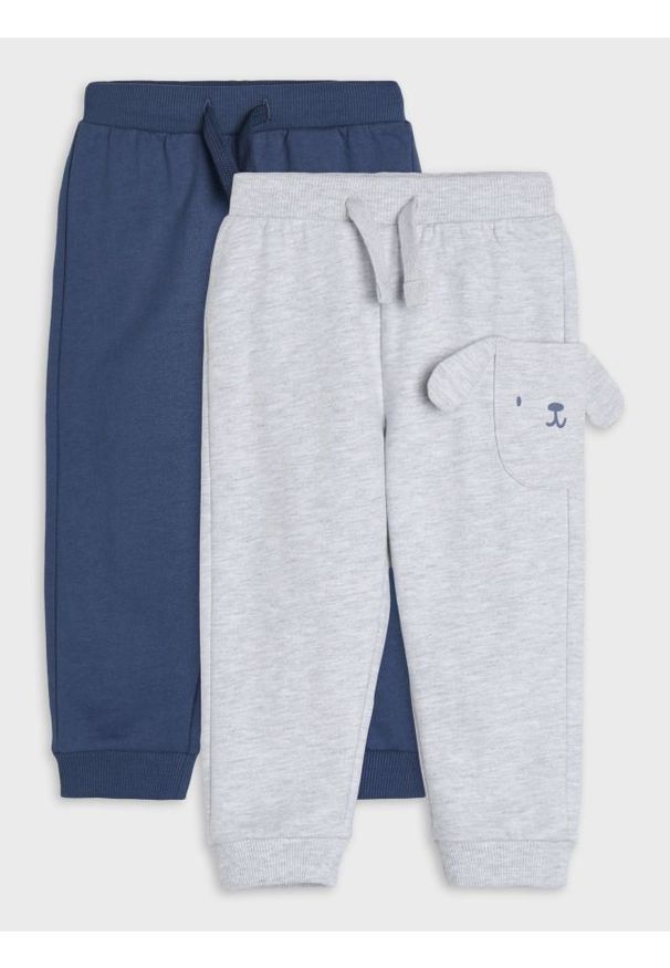 Sinsay - Spodnie dresowe jogger z elementami 3D 2 pack - mid blue. Materiał: dresówka