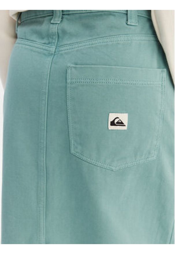 Quiksilver Spódnica jeansowa Mason EQWWK03027 Turkusowy Regular Fit. Kolor: turkusowy. Materiał: bawełna