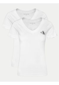 Calvin Klein Jeans Komplet 2 t-shirtów J20J223447 Biały Regular Fit. Kolor: biały. Materiał: bawełna