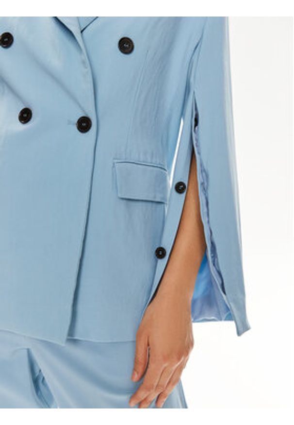 MSGM Marynarka 3441MDG27 237200 Niebieski Relaxed Fit. Kolor: niebieski. Materiał: wełna