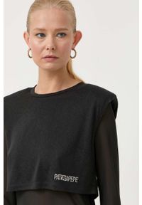 Patrizia Pepe longsleeve damski kolor czarny. Okazja: na co dzień. Kolor: czarny. Materiał: dzianina. Długość rękawa: długi rękaw. Długość: długie. Styl: casual, klasyczny #5