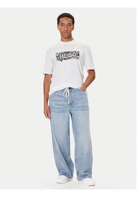 Hugo - HUGO T-Shirt Nedirix 50549162 Biały Regular Fit. Kolor: biały. Materiał: bawełna