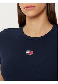 Tommy Jeans T-Shirt DW0DW20463 Granatowy Slim Fit. Kolor: niebieski. Materiał: bawełna #4