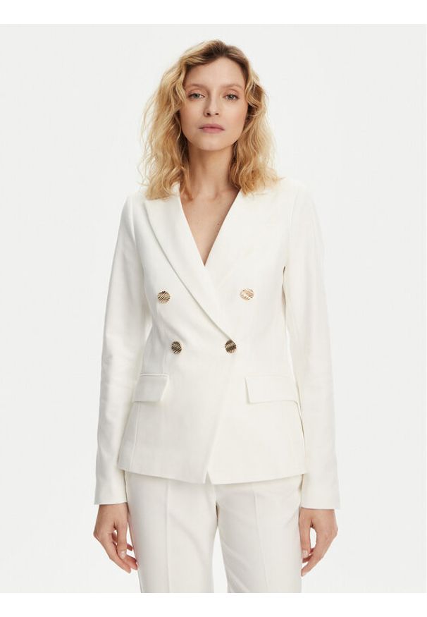 Morgan Marynarka 251-VPKY.F Biały Slim Fit. Kolor: biały. Materiał: syntetyk, bawełna